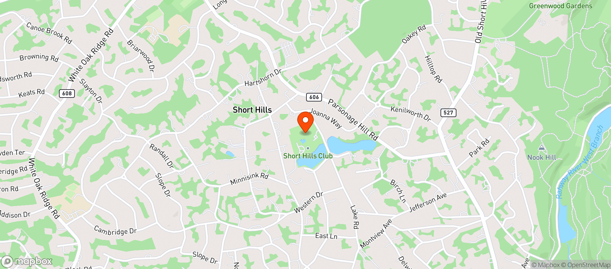 Map showing Short Hills Club
