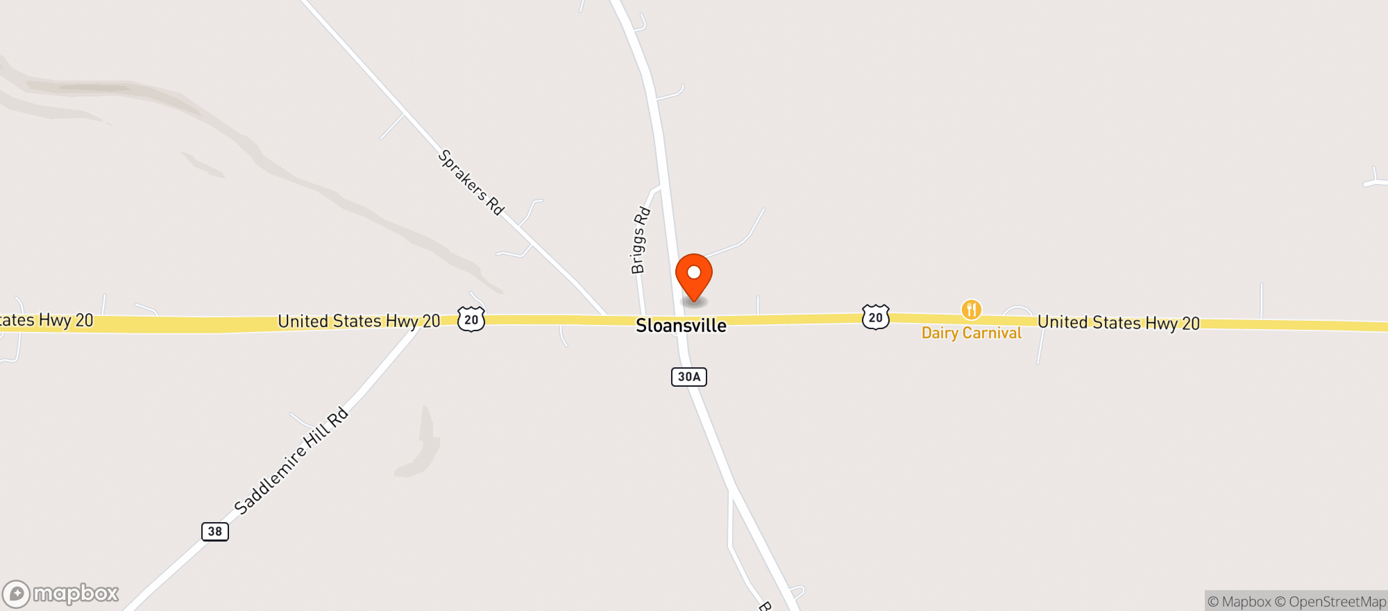 Map showing Sloansville Wine & Liquor Inc