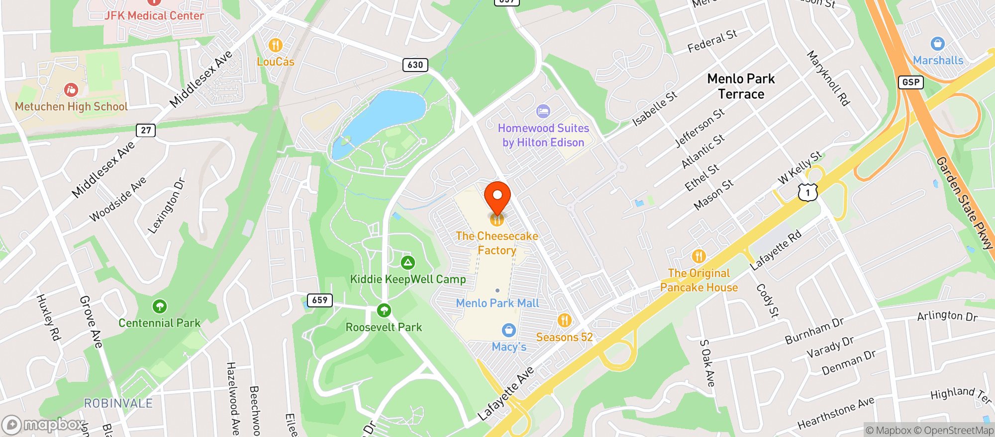 Map showing Cheesecake Factory #59