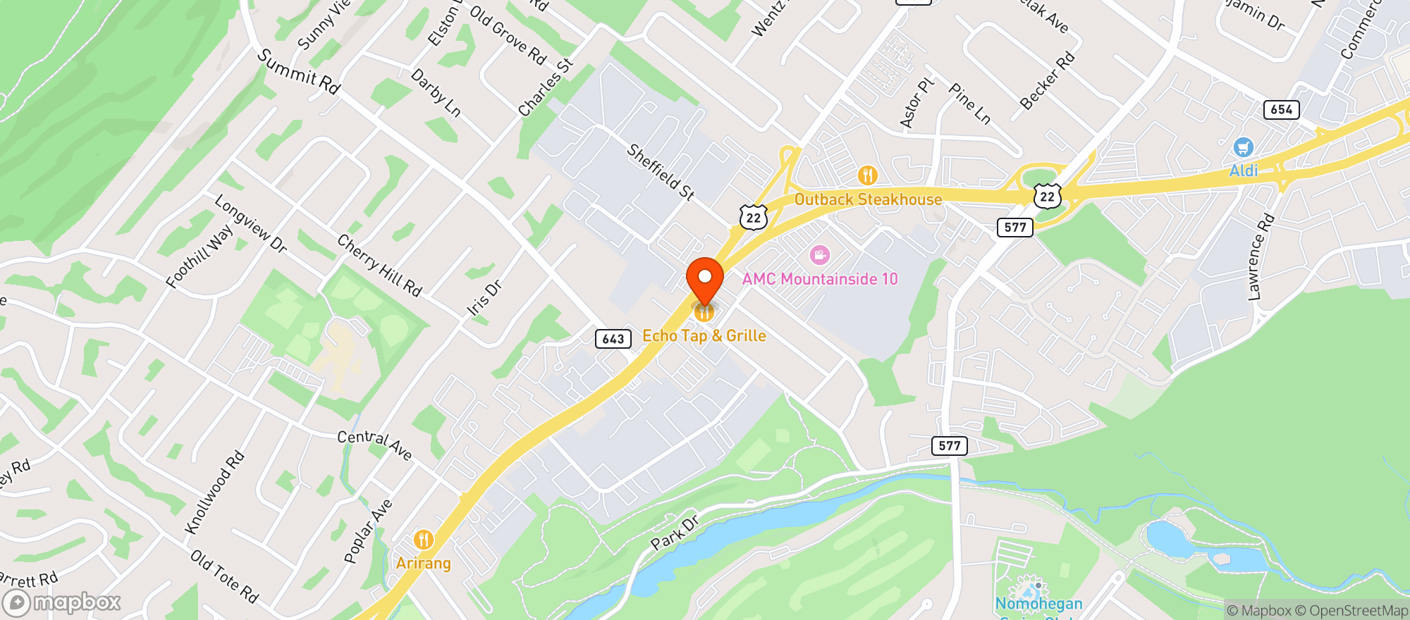 Map showing Echo Tap & Grille