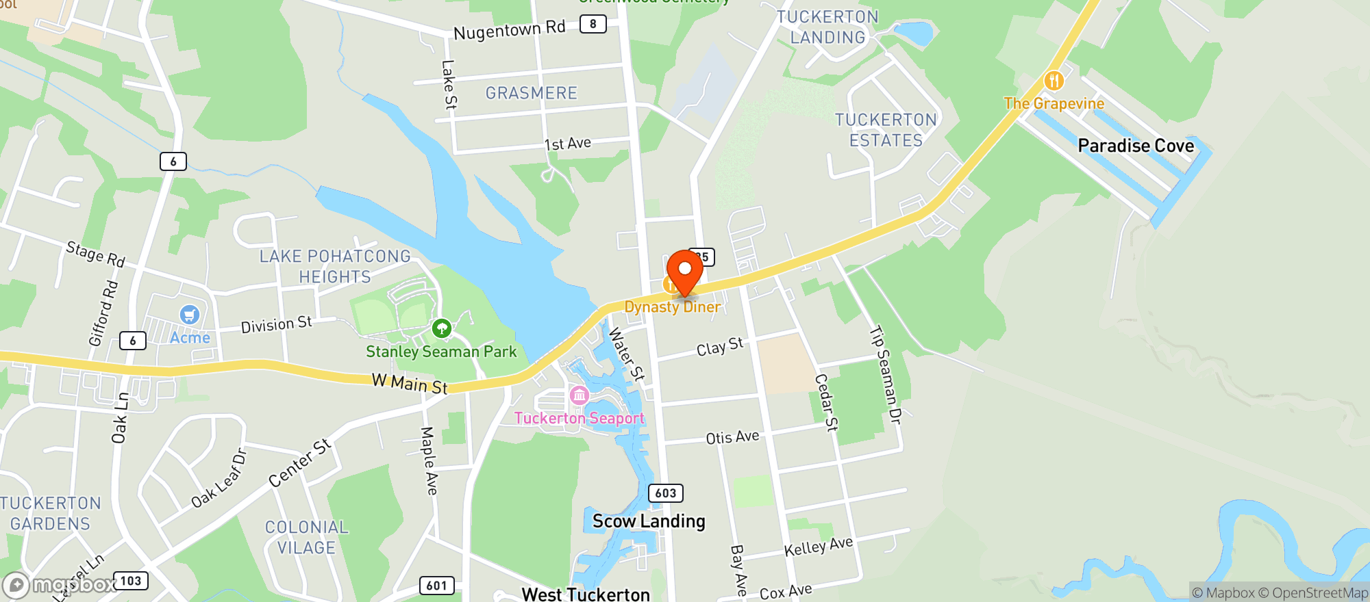 Map showing Tuckerton Liquors