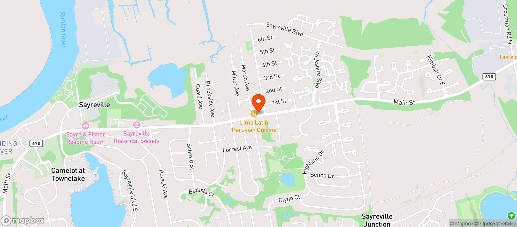 Map showing In Town Liquors