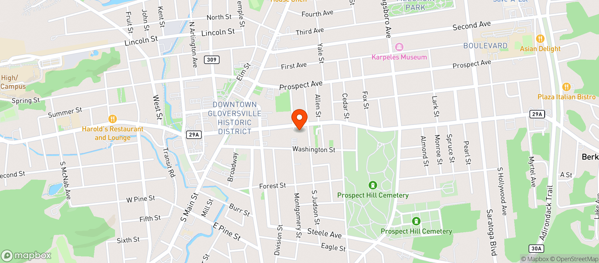 Map showing East Fulton Wine & Liquor