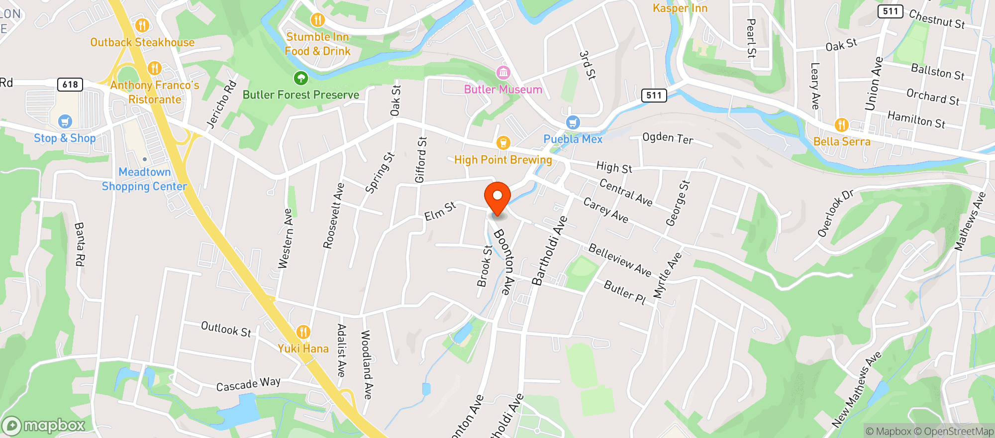 Map showing Kinnelon Country Wine and Liquor