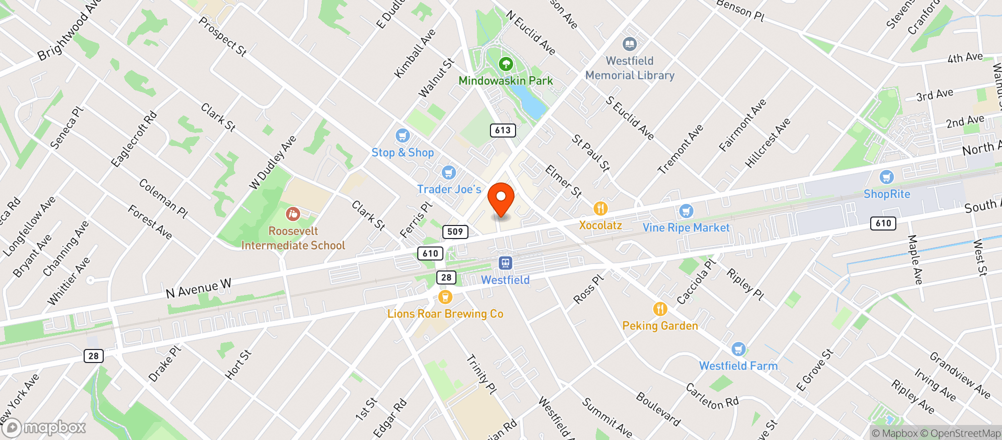 Map showing Westfield Liquor Loft