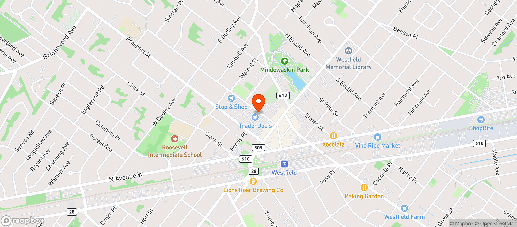 Map showing Trader Joes