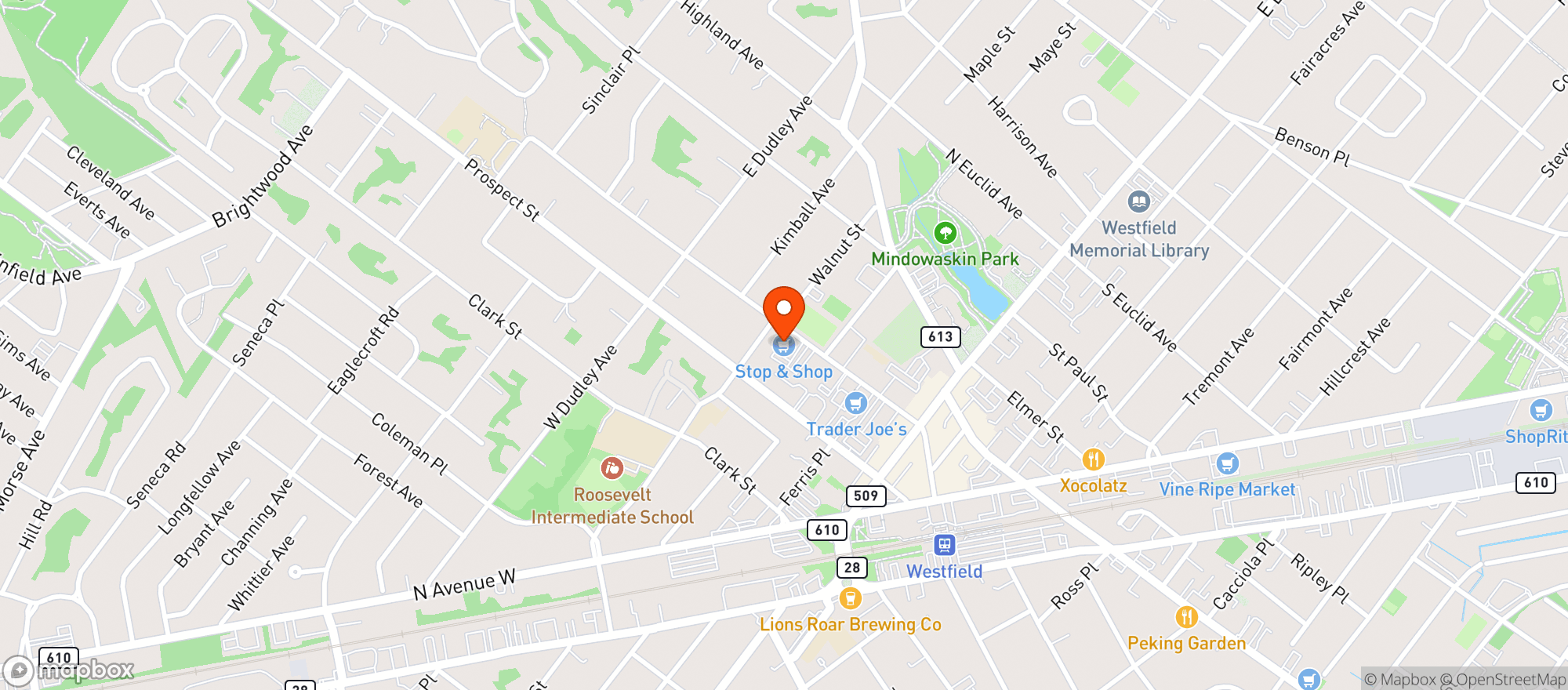 Map showing STOP & SHOP