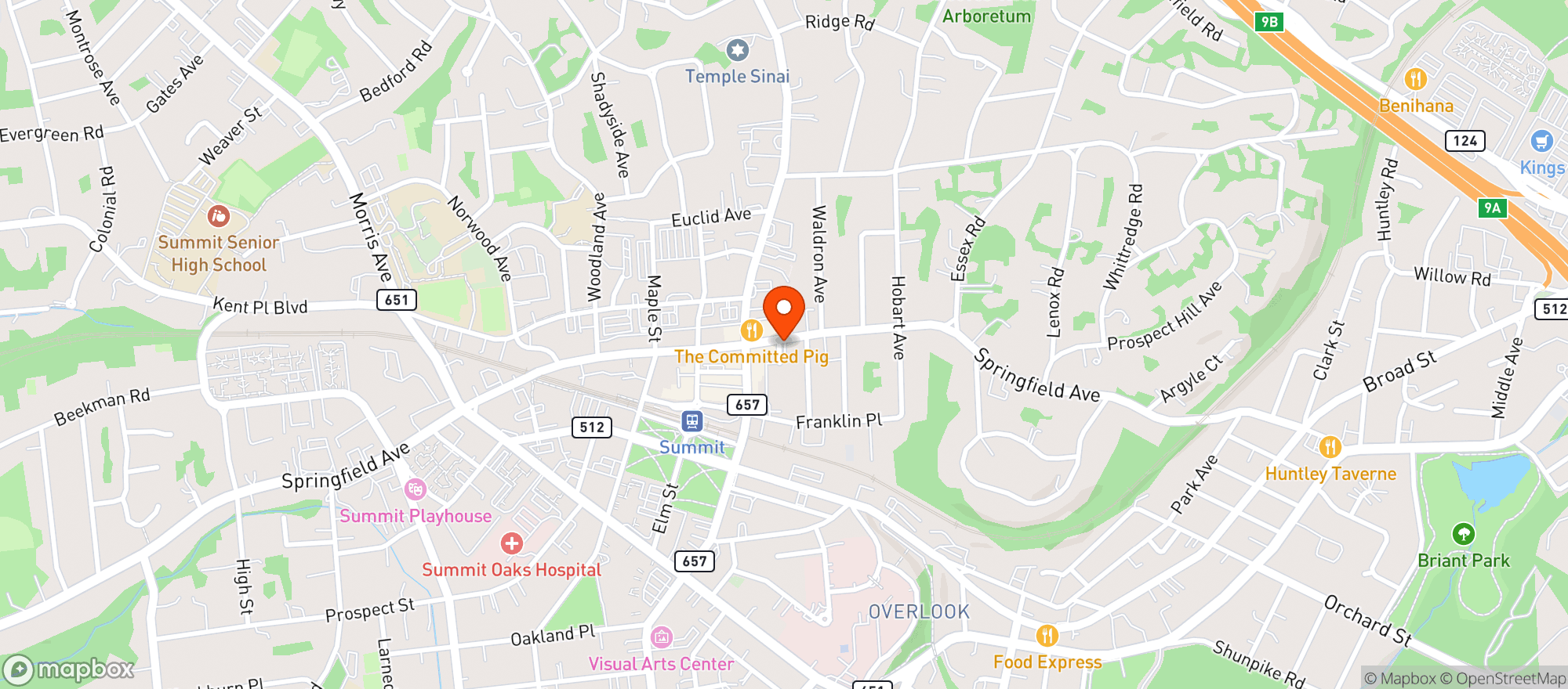 Map showing Cambridge Wine & Spirits of Summit