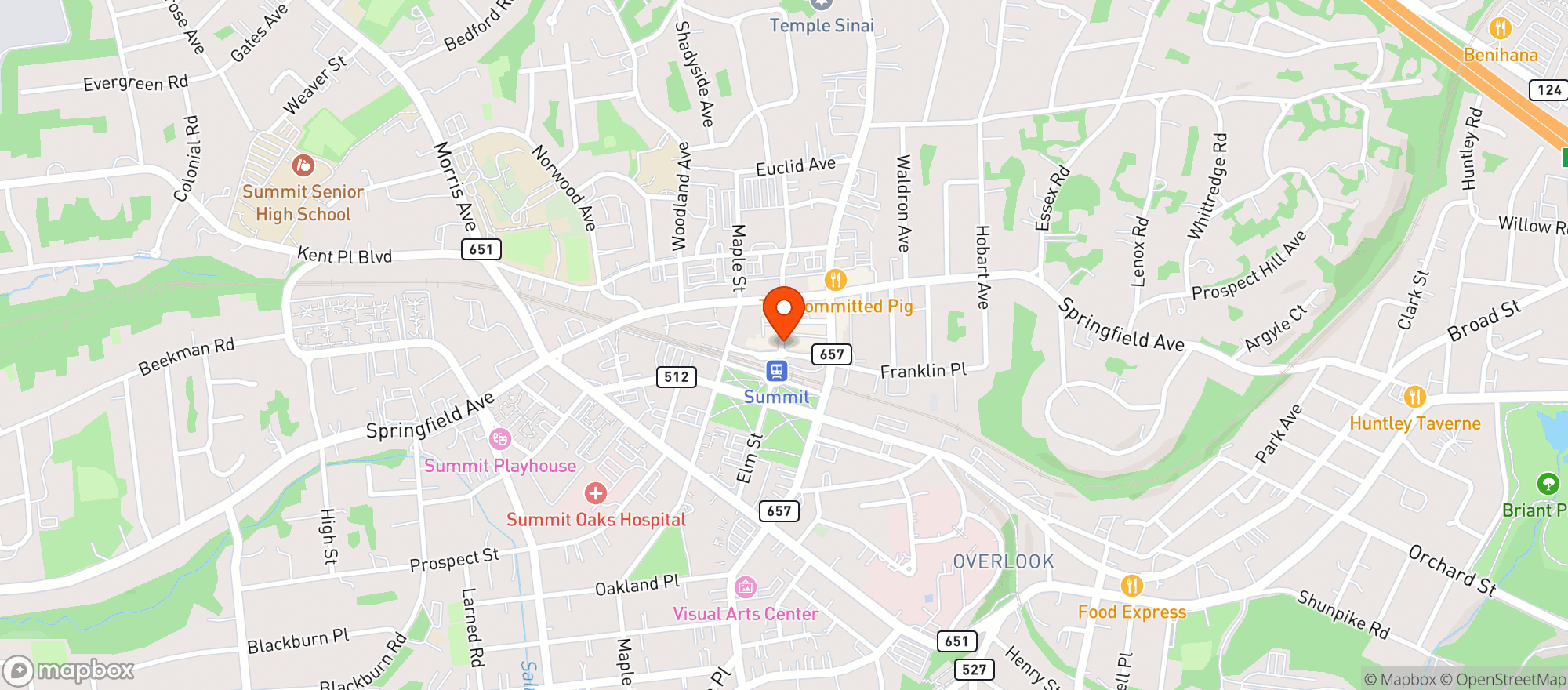 Map showing Beechwood Wine & Liquors