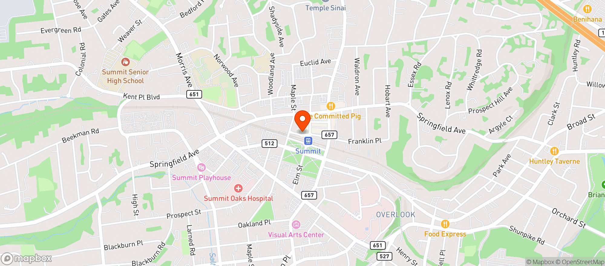 Map showing The Office Tavern Grill