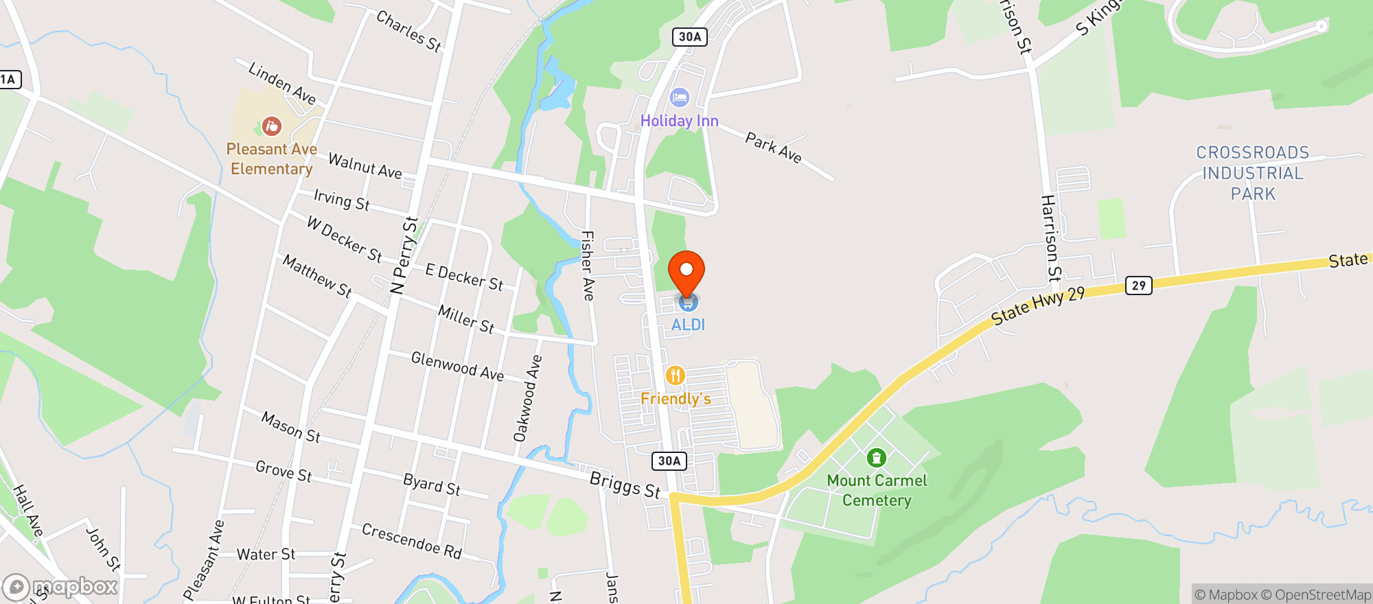 Map showing Aldi #465110