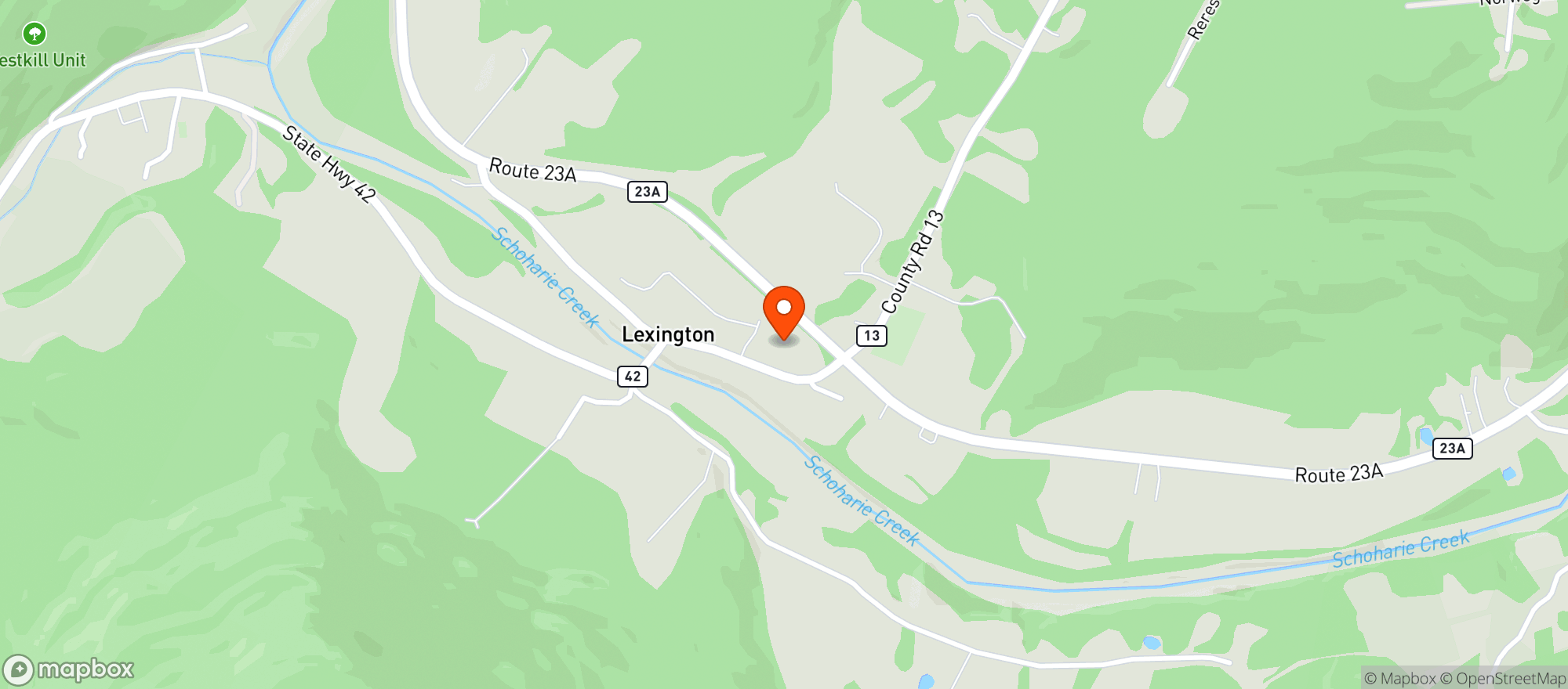 Map showing Van Dusen's