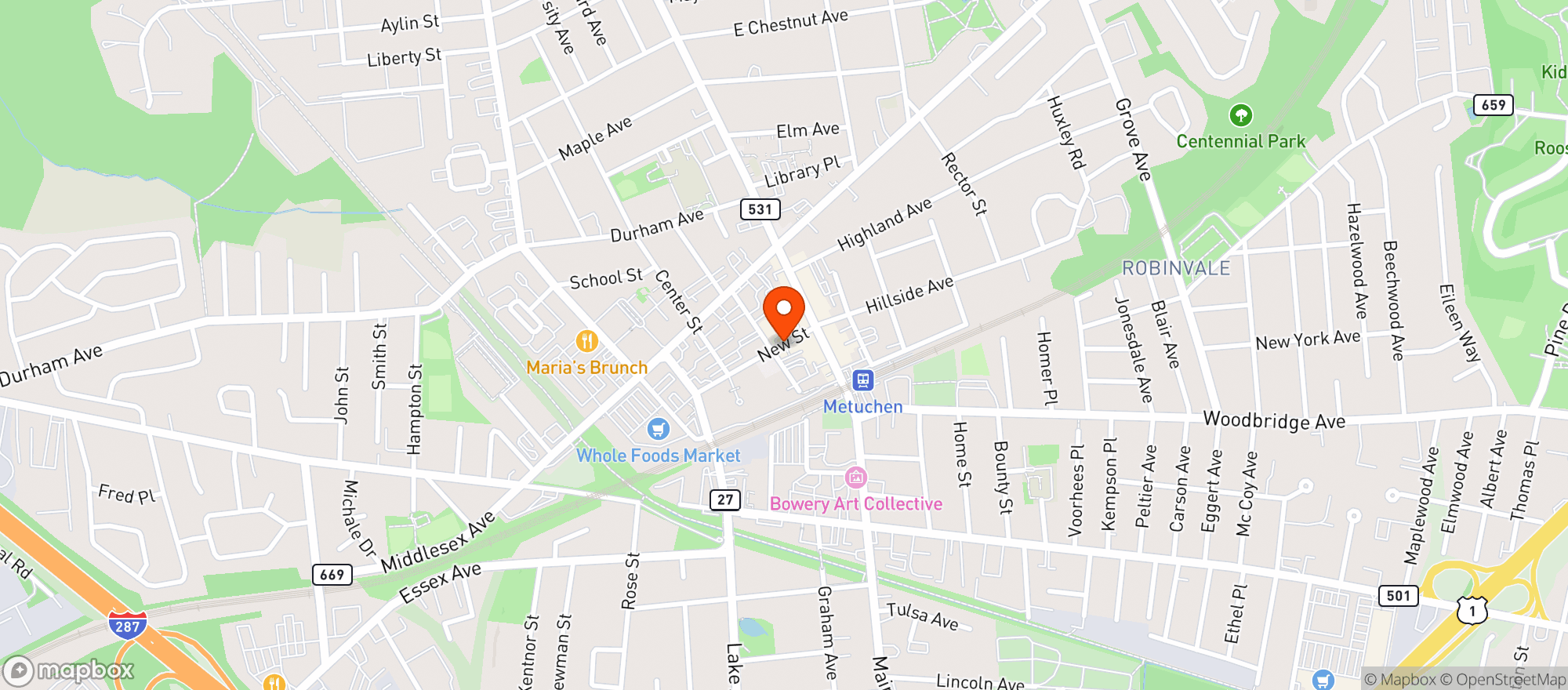 Map showing New Market