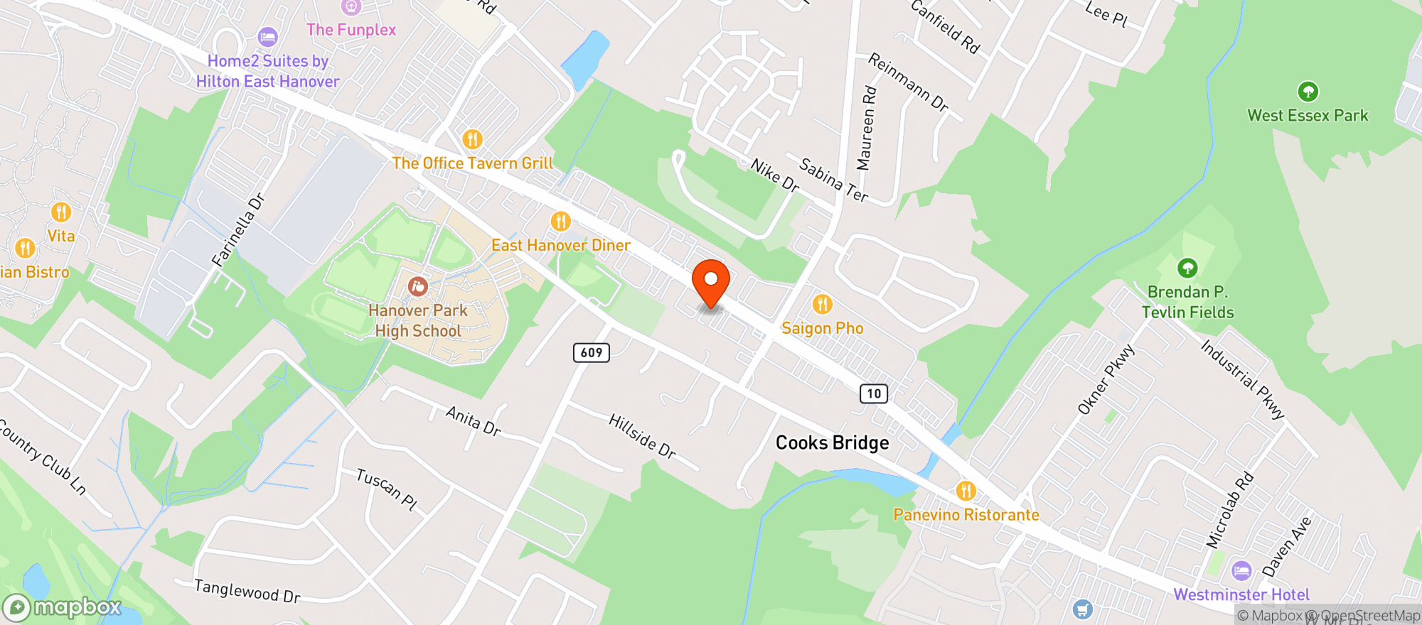 Map showing Vitamin Shoppe - East Hanover