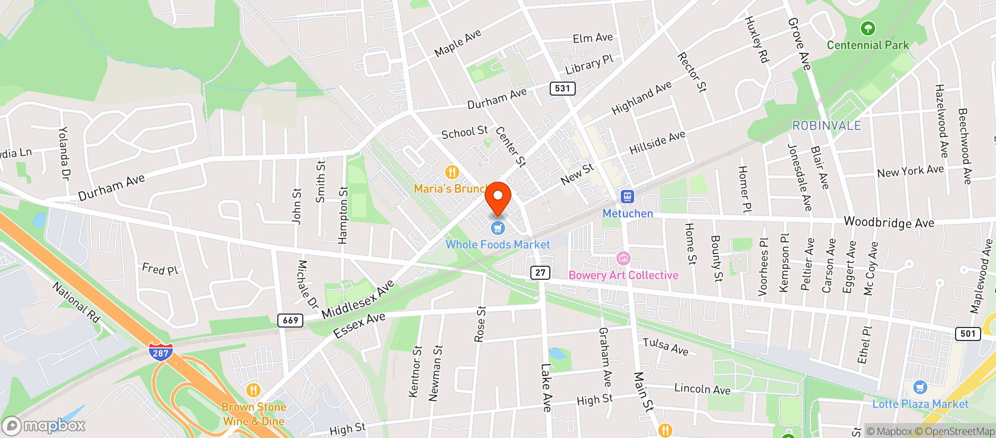 Map showing Wholefoods