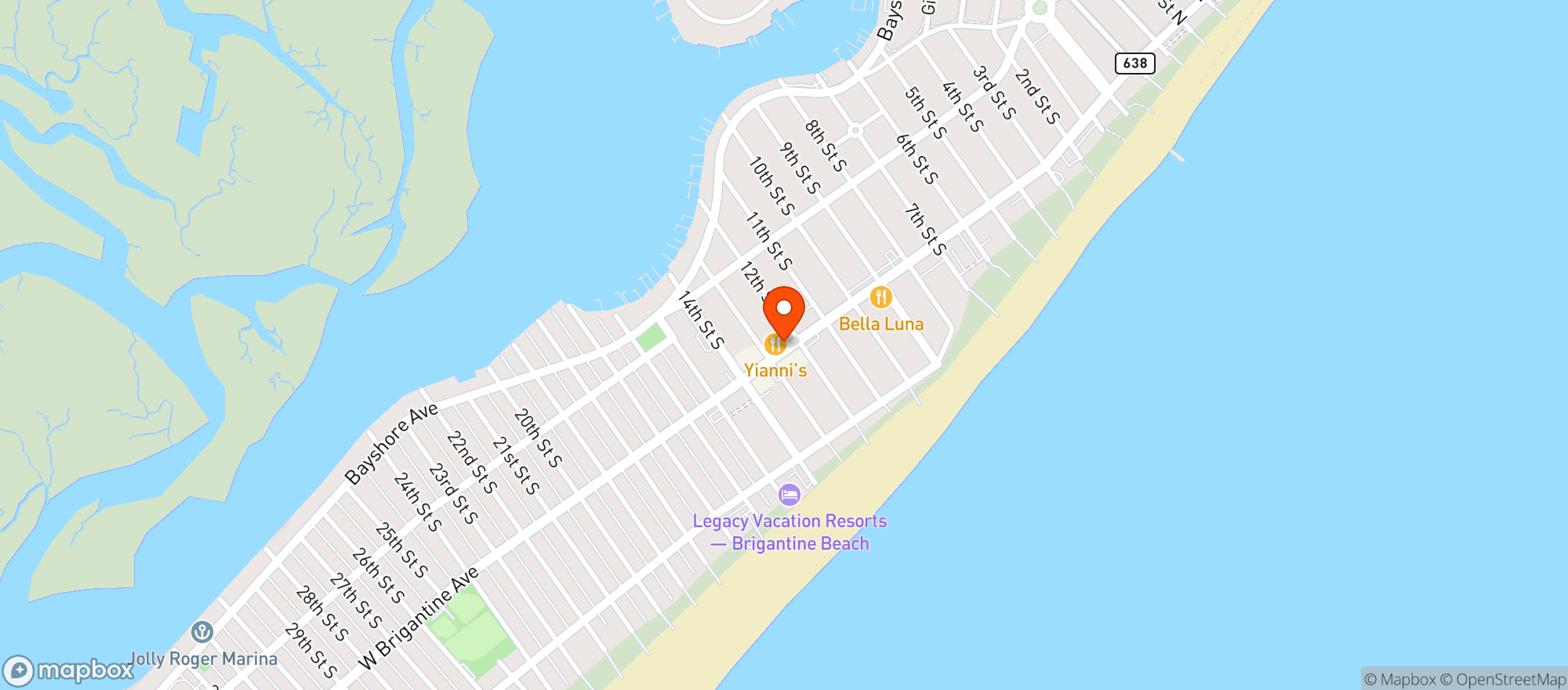 Map showing OCEAN BEVERAGE