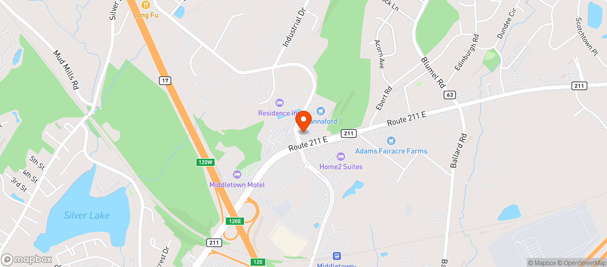 Map showing Vineyard's Wine & Spirit Shop- Middletown