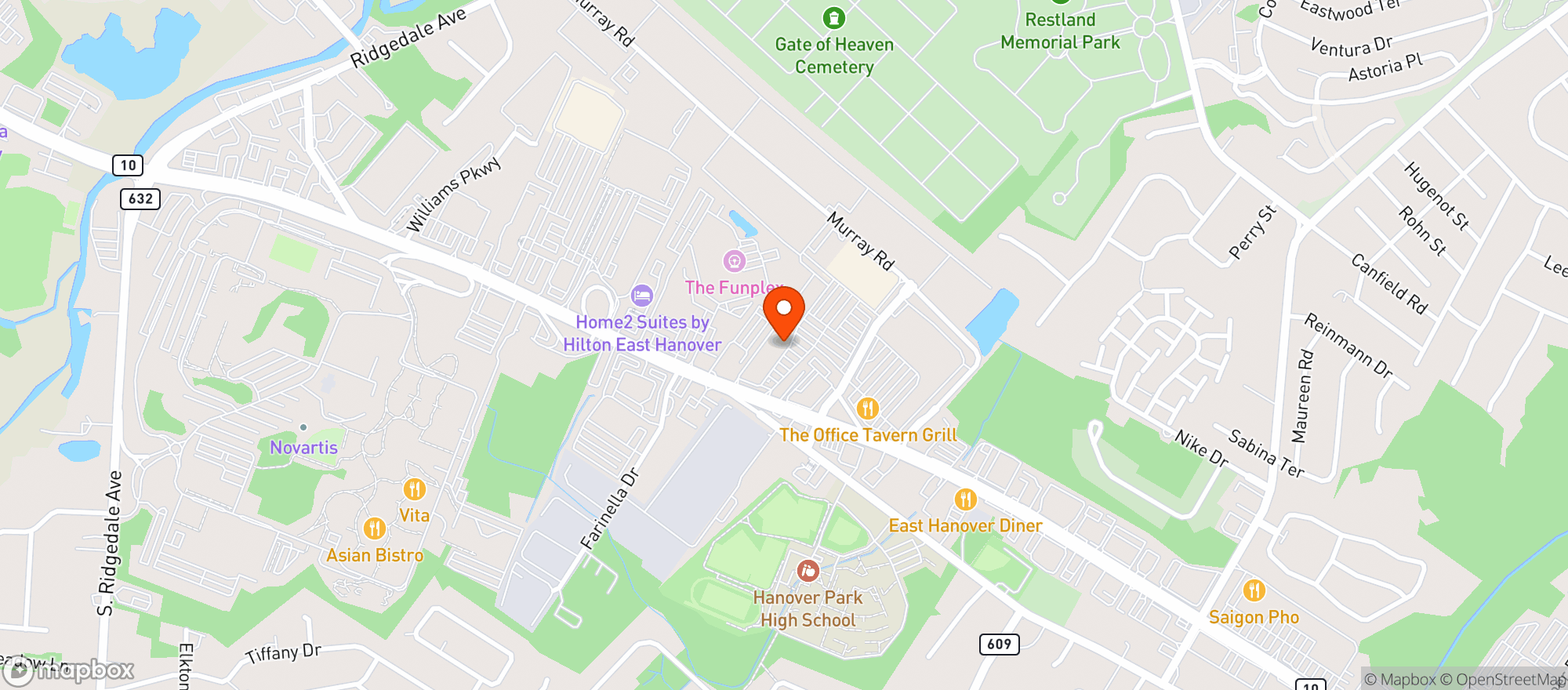 Map showing Godfather S Pizzeria