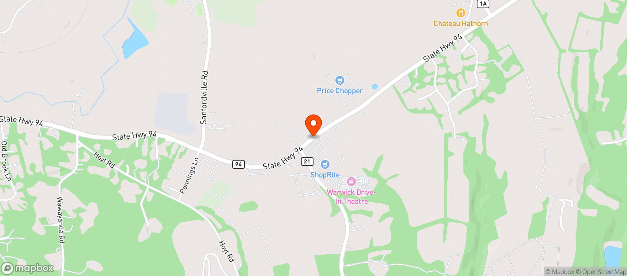 Map showing Pin Street At Warwick