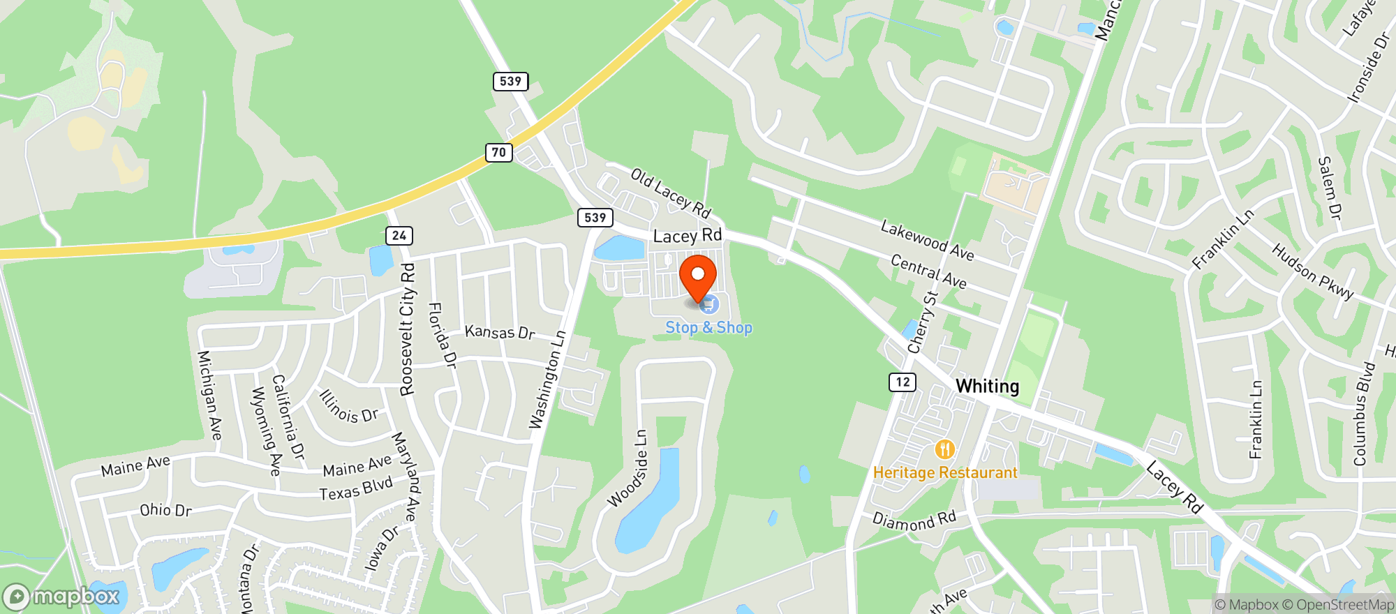 Map showing STOP & SHOP #855