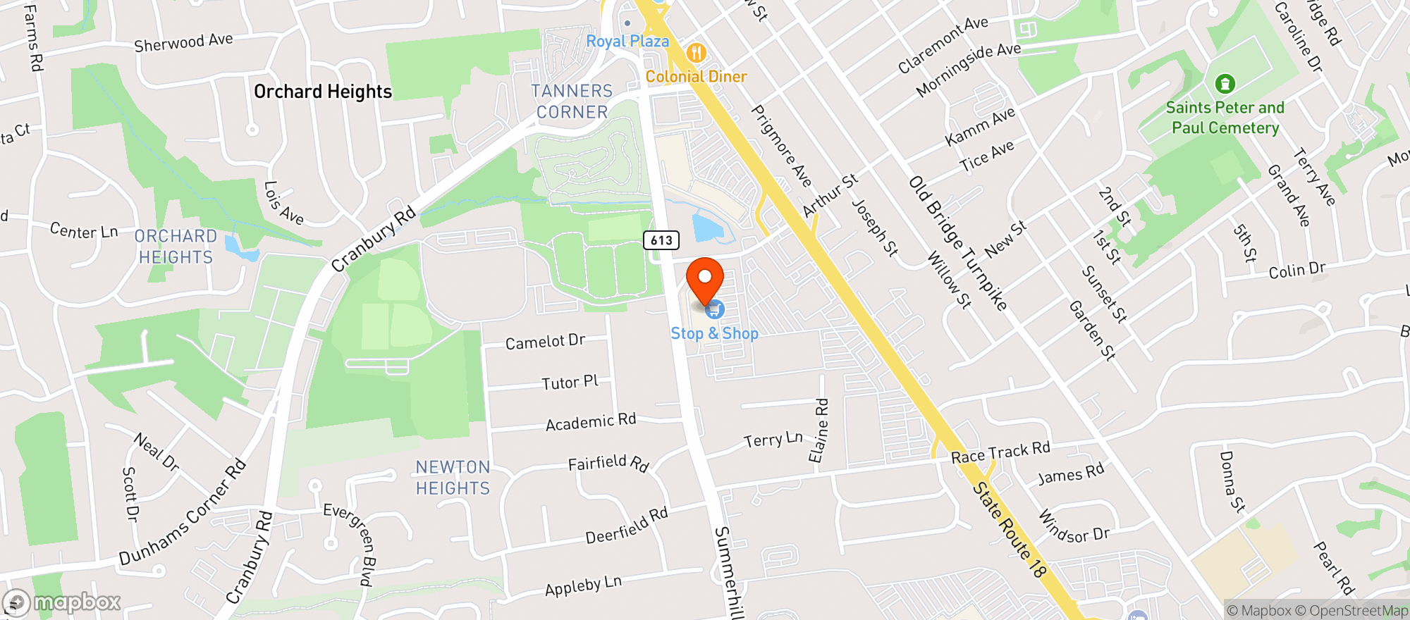 Map showing STOP & SHOP (647 STATE ROUTE 18)