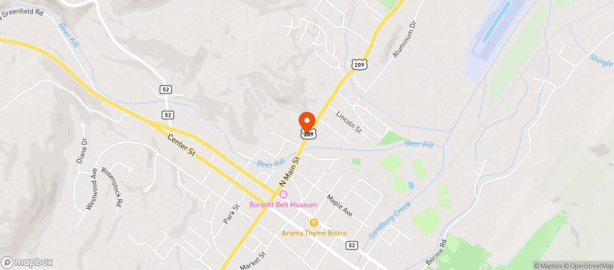 Map showing Ellenville Discount Beverage