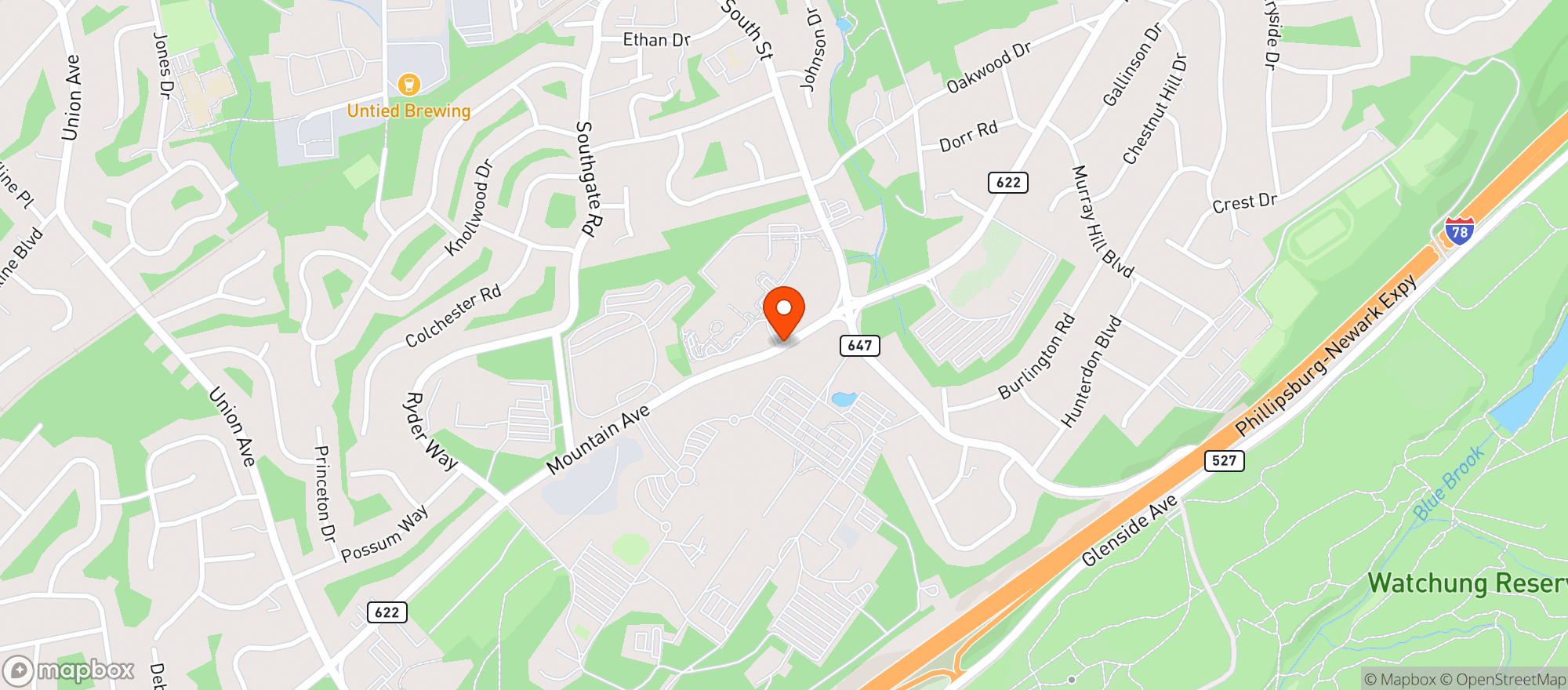 Map showing Hilltop Social Club