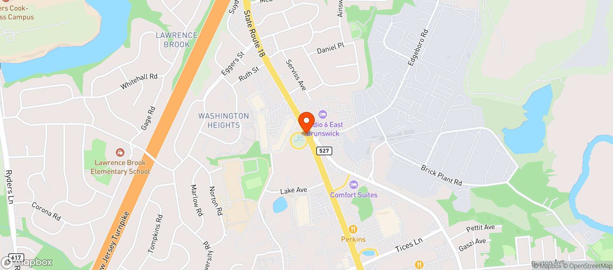 Map showing Brunswick Liquor