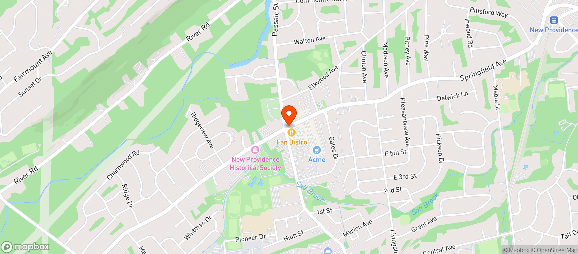 Map showing Providence Bar & Kitchen