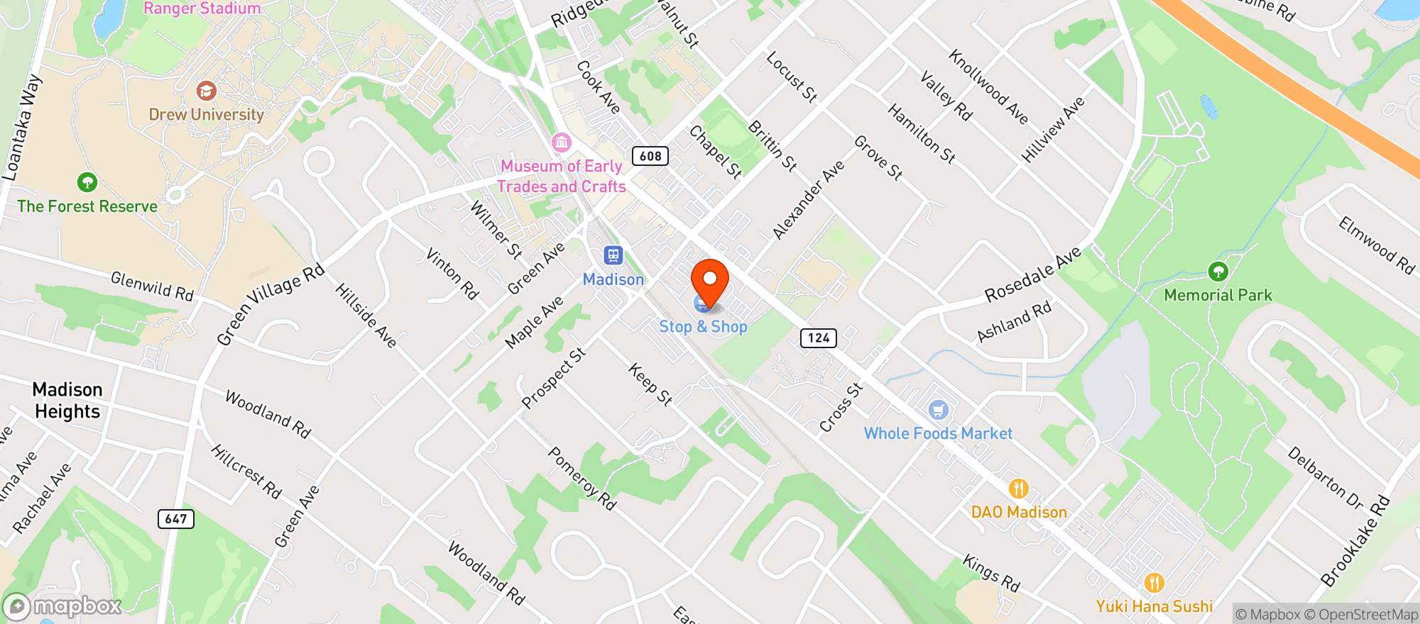 Map showing Stop & Shop #2805