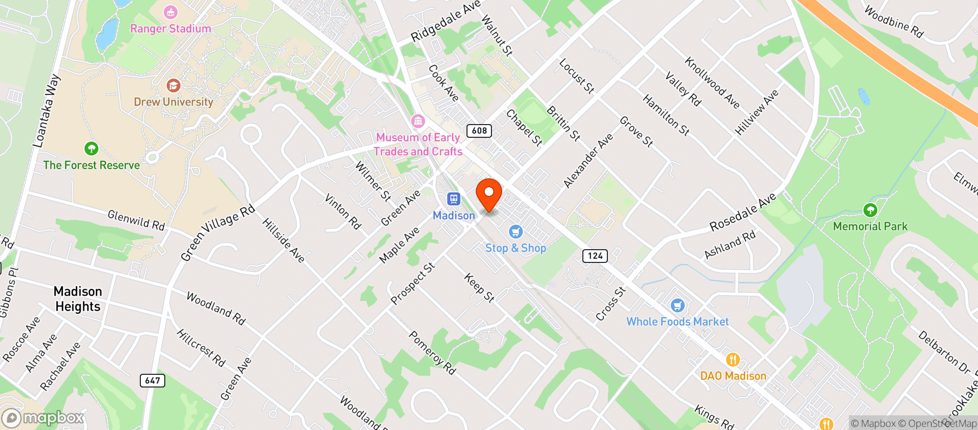 Map showing Prospect Tavern