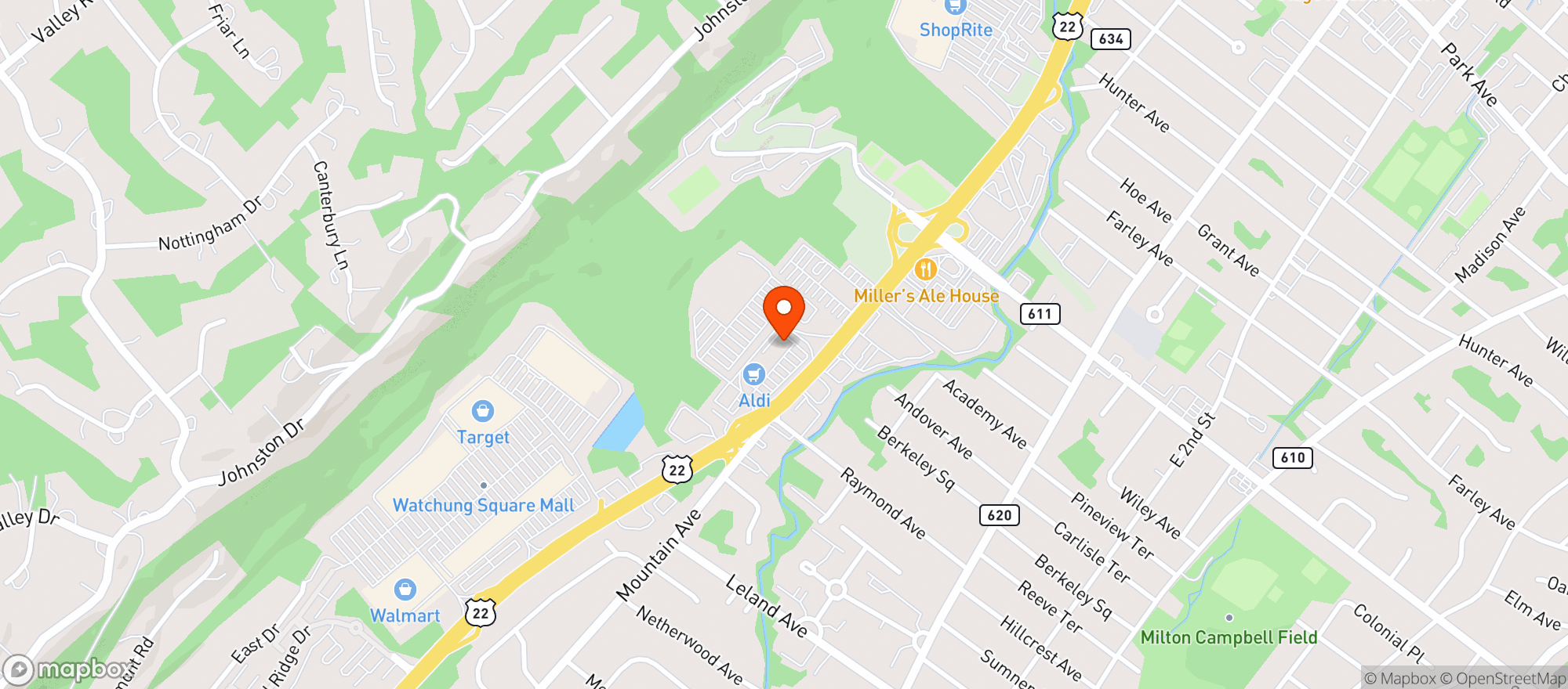 Map showing Buffalo Wild Wings Grill & Bar