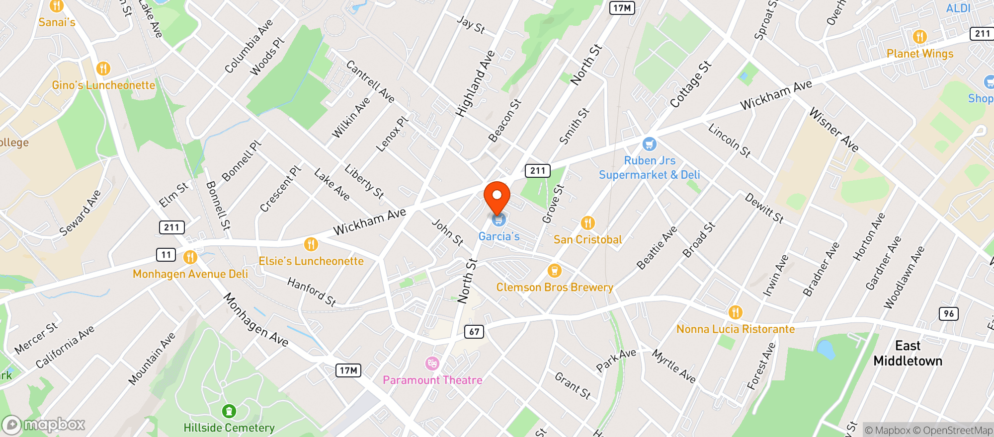 Map showing Garcias Market
