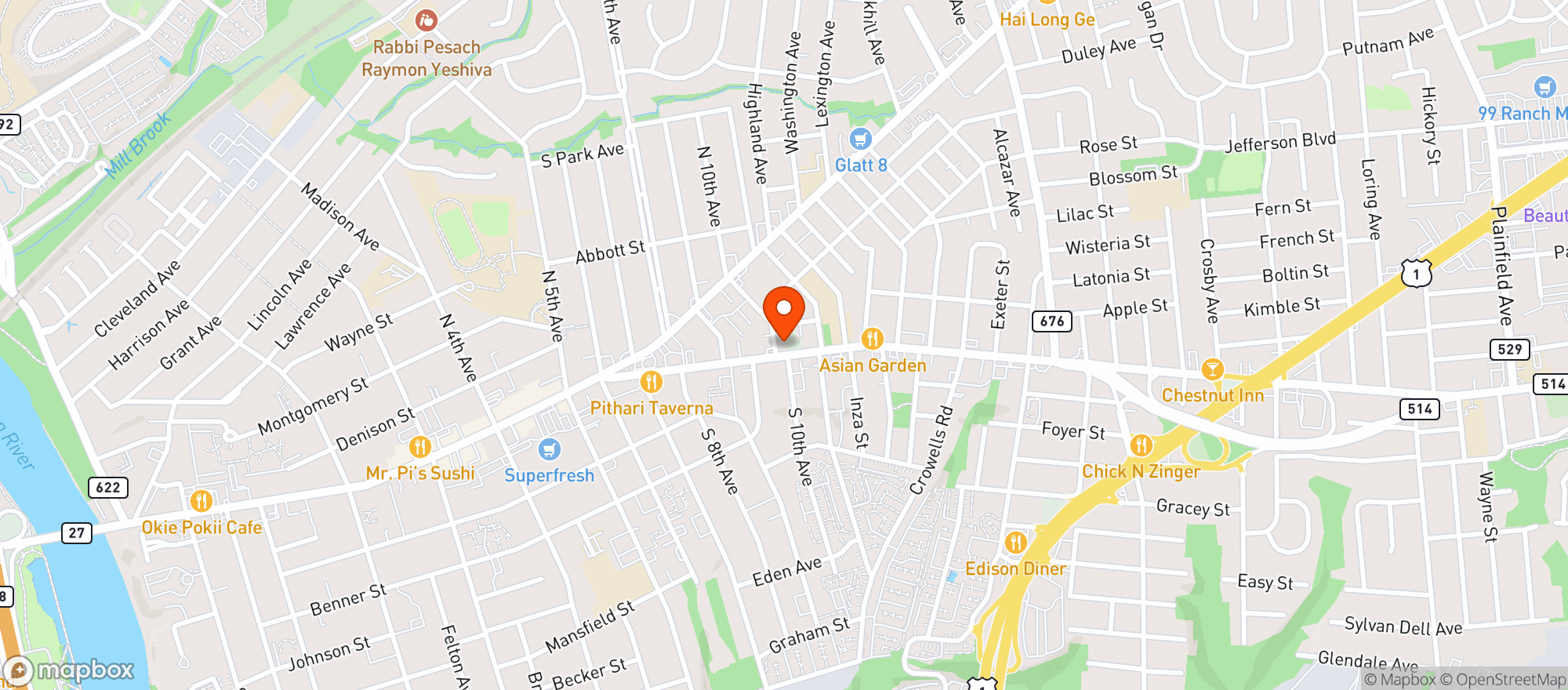 Map showing HIGHLAND PARK LIQUORS
