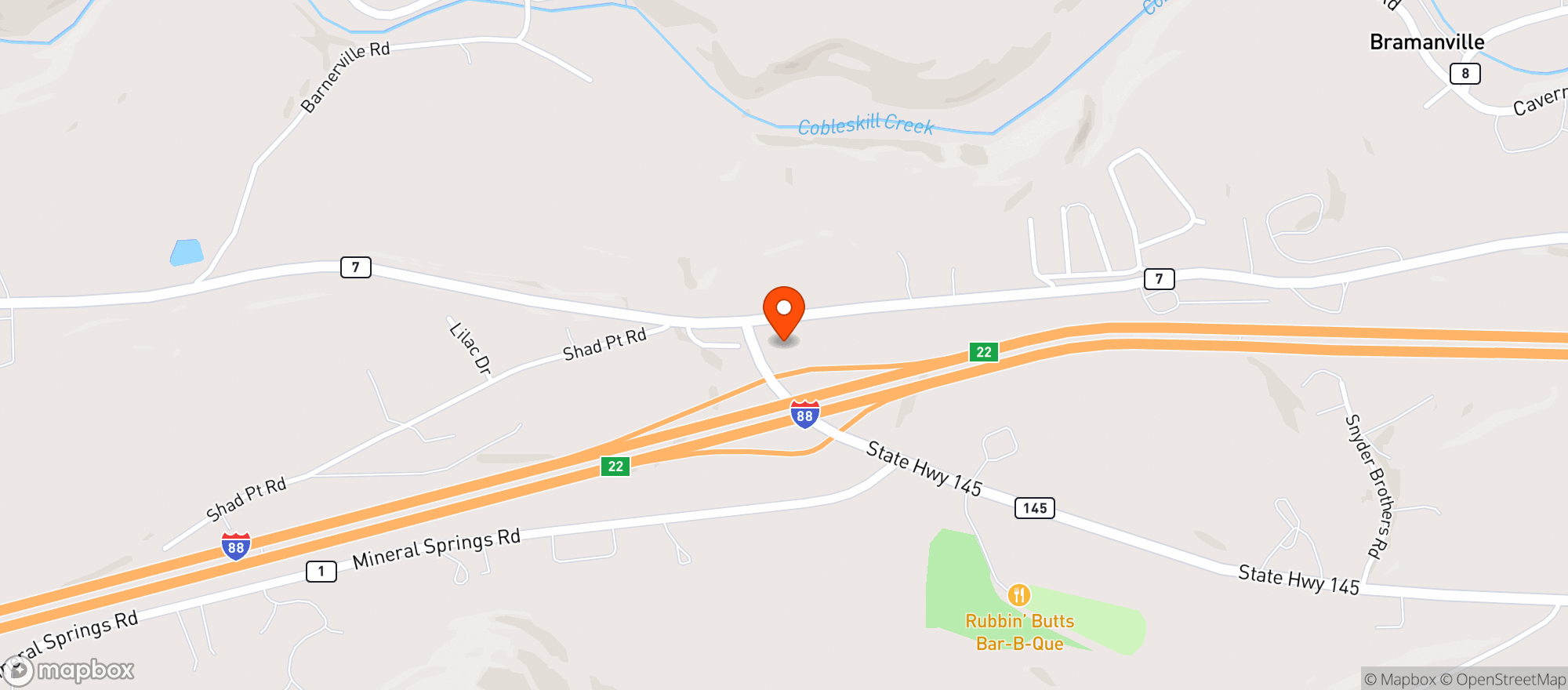 Map showing Stewarts Shop #384