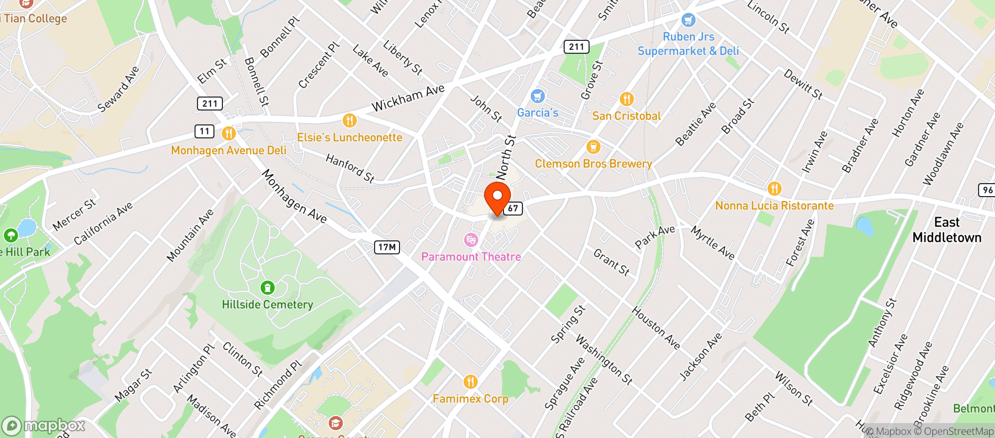 Map showing Equilibrium Brewery