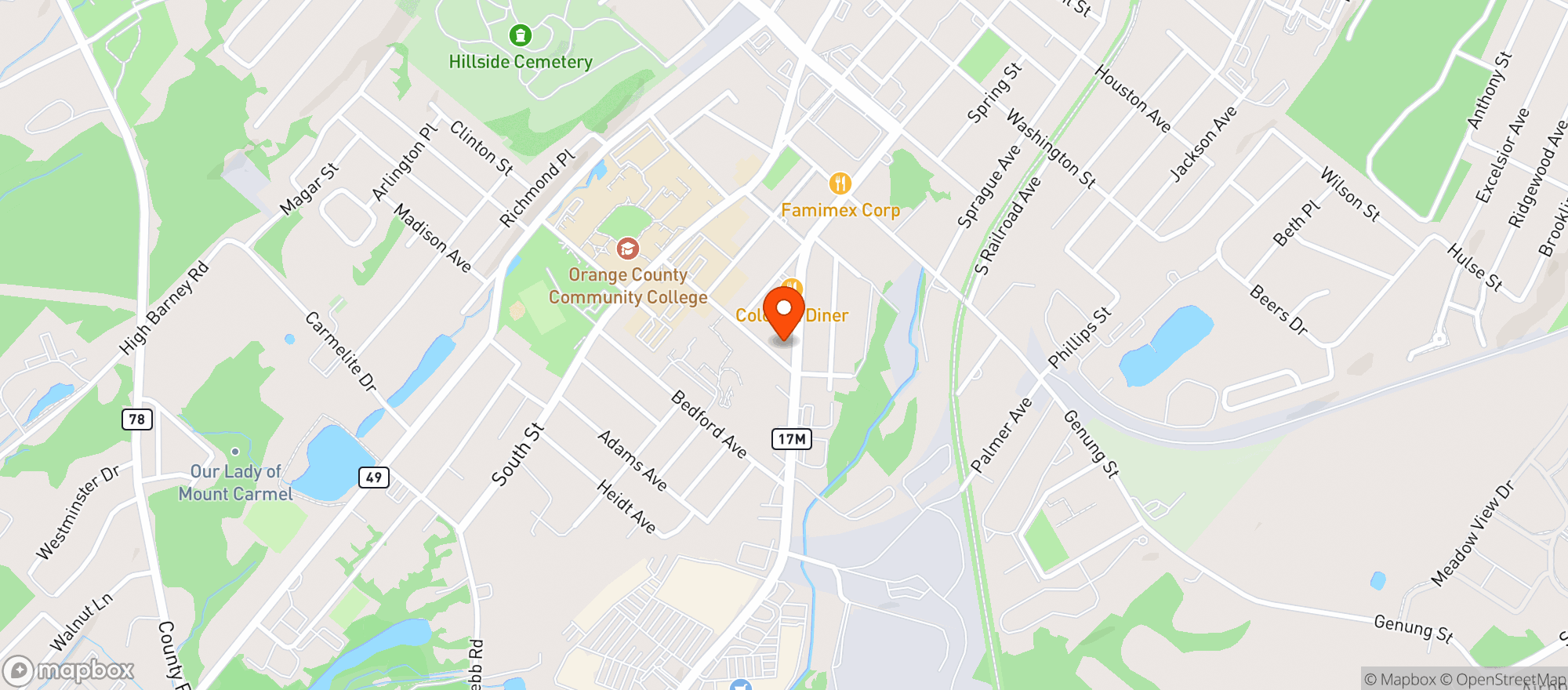 Map showing Getty Mart