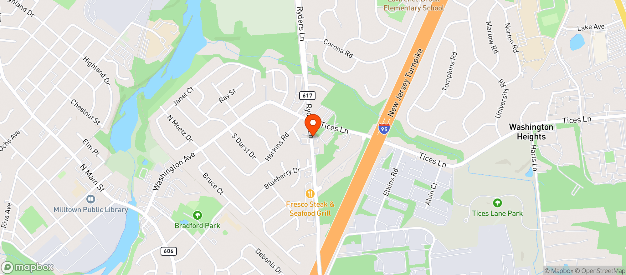 Map showing Ryder's Lane Wine & Spirits