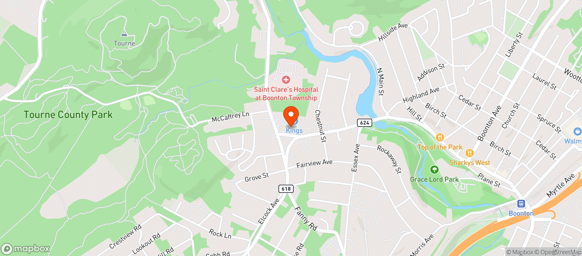 Map showing BOONTON LIQUOR LOCKER