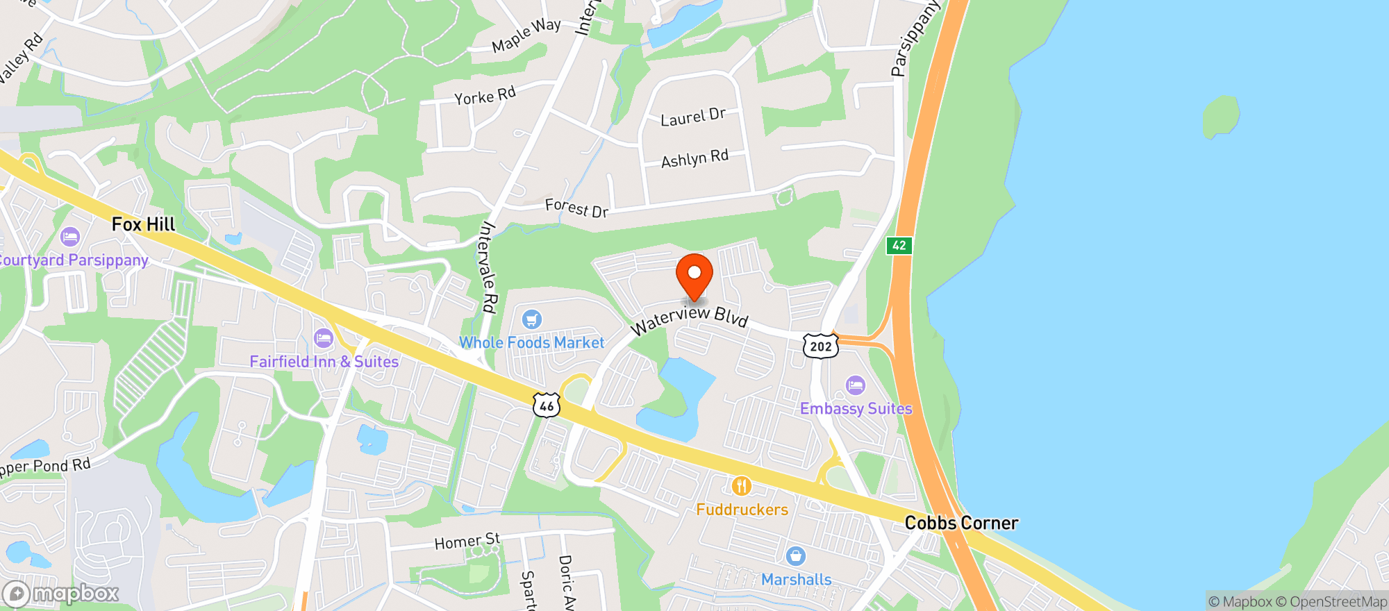 Map showing Wholefoods