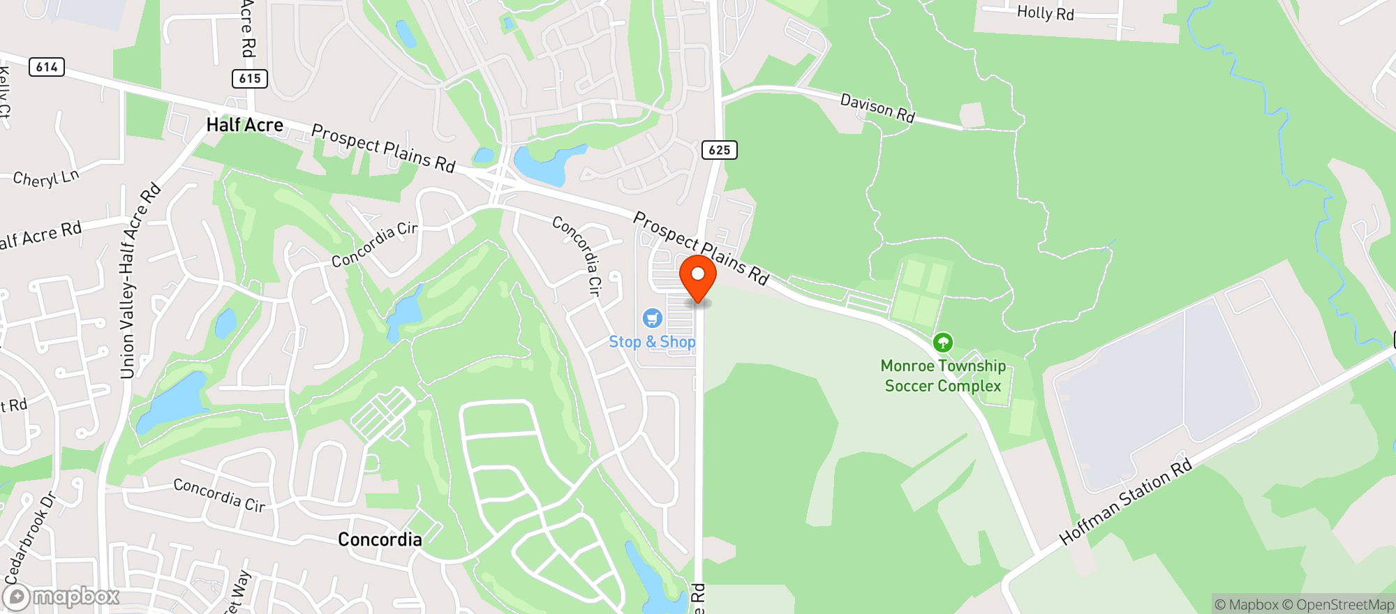 Map showing Monroe Wine And Spirits