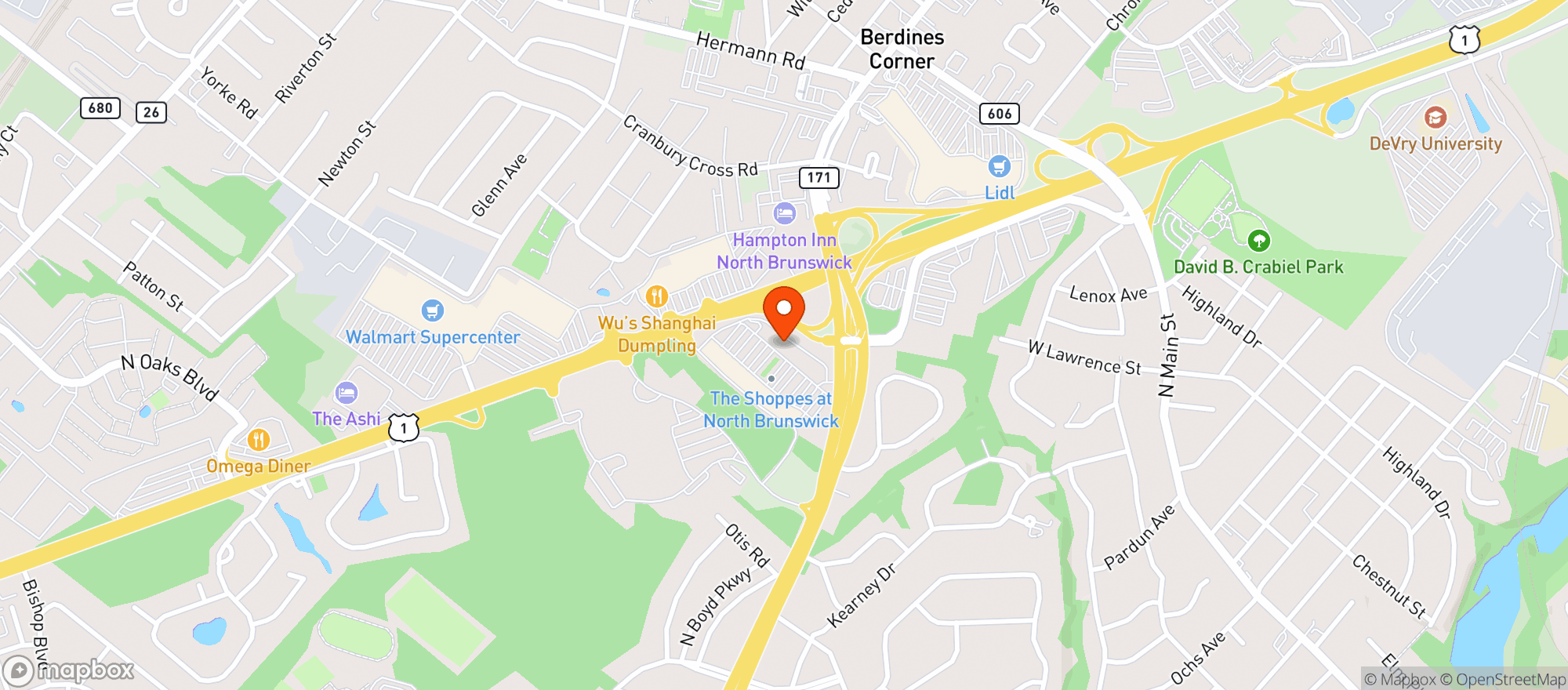 Map showing Vitamin Shoppe - North Brunswick