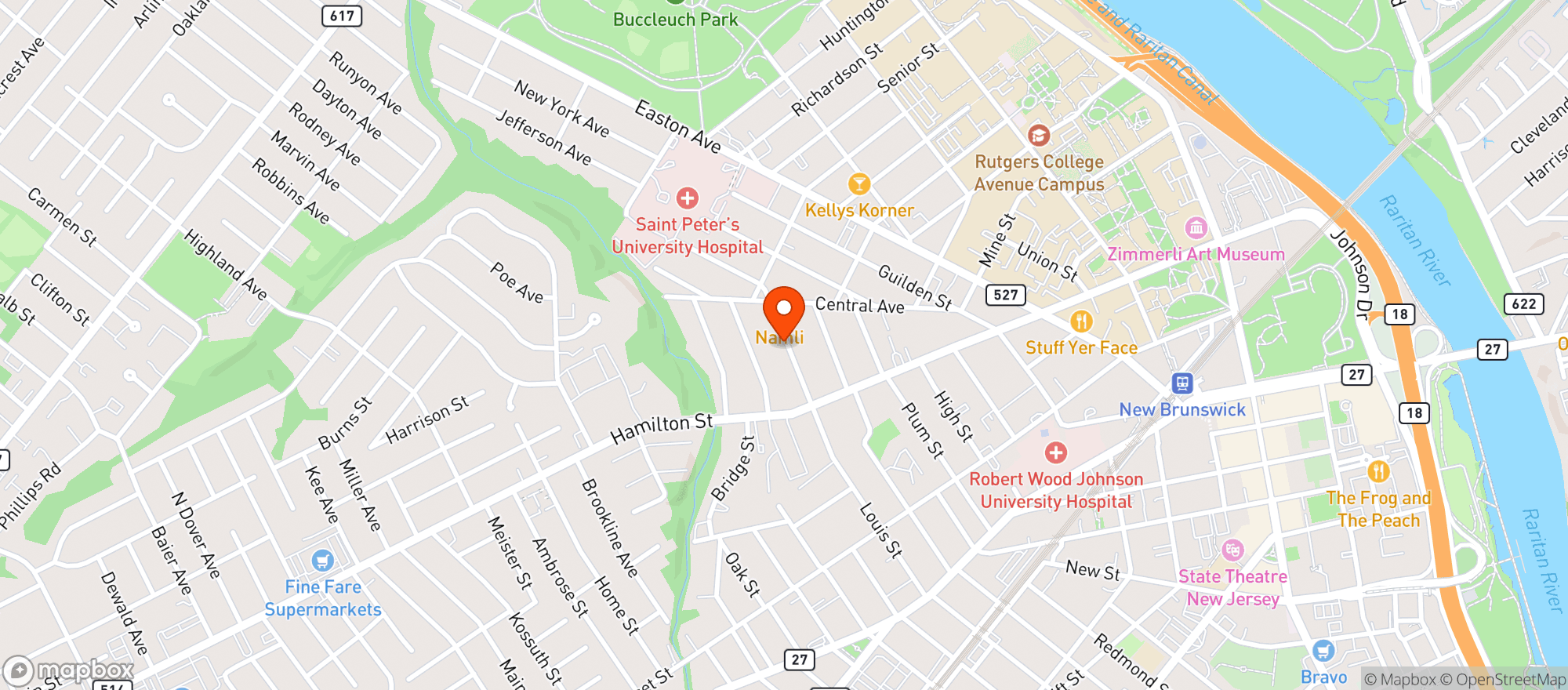 Map showing Joe's Liquors