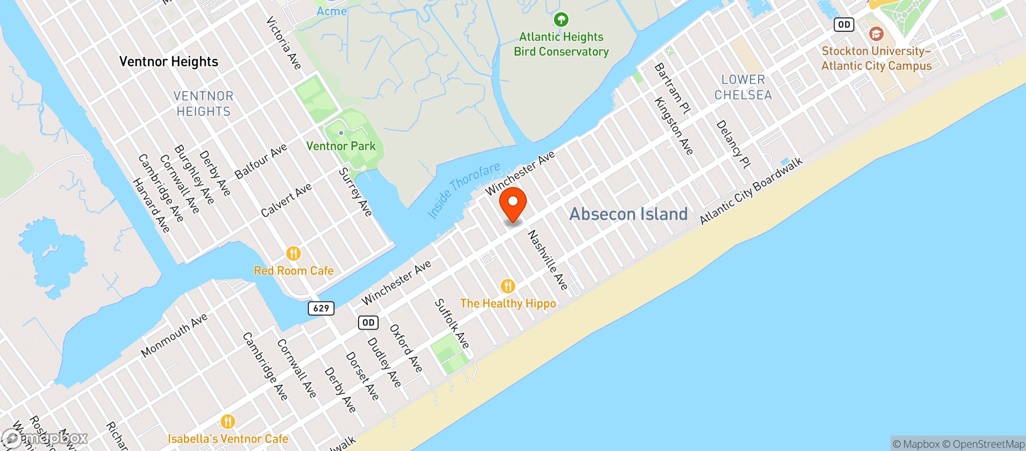 Map showing North Beach Liquors
