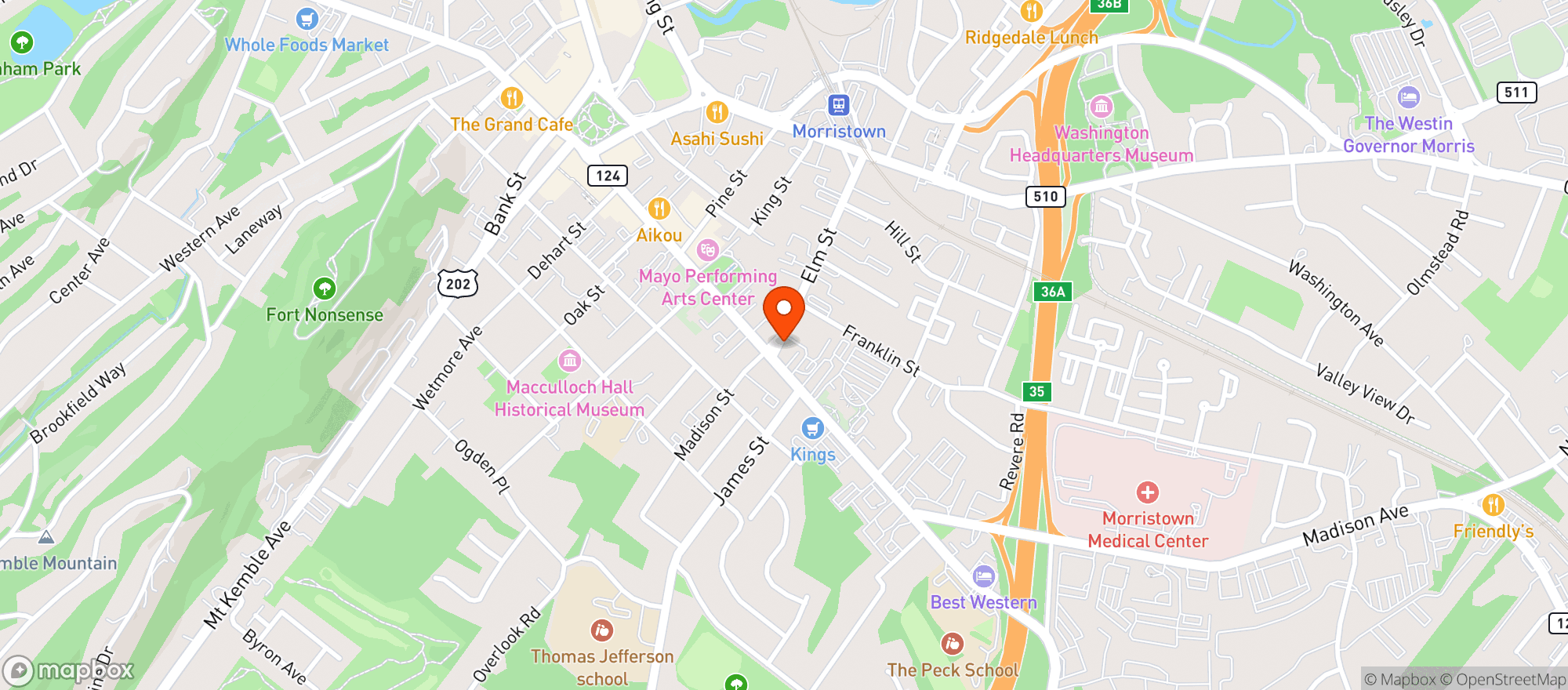 Map showing Enzo Pizzeria & Restaurant
