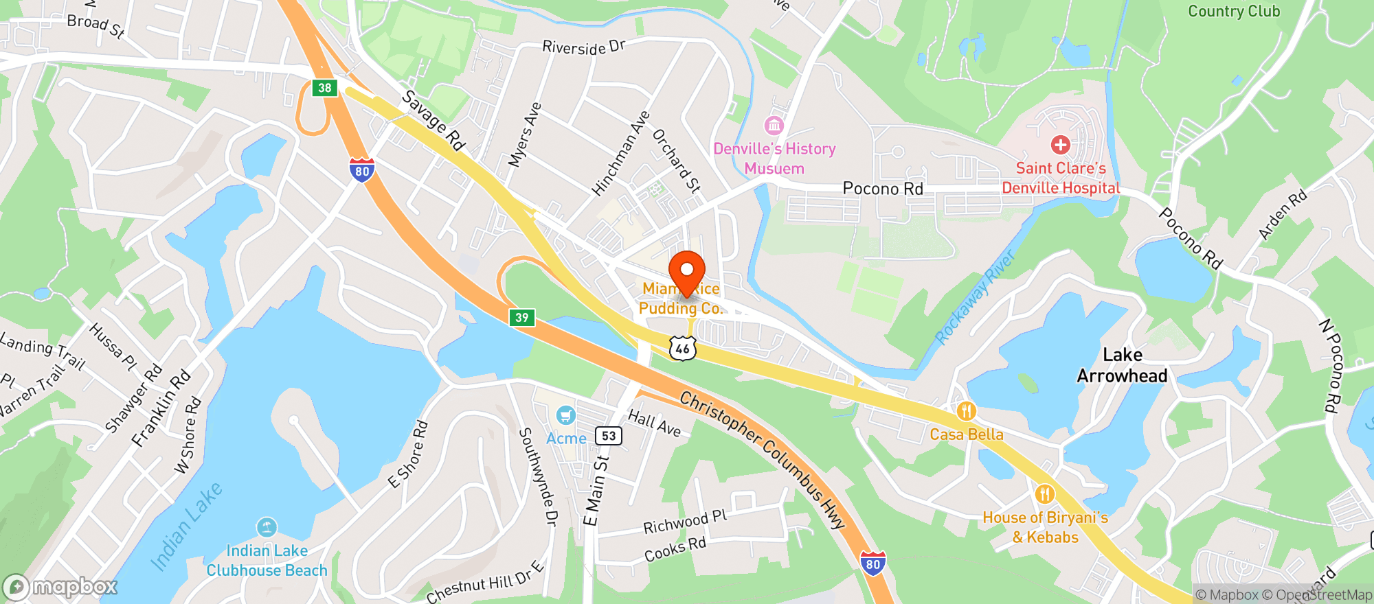 Map showing My CBD Organics Denville