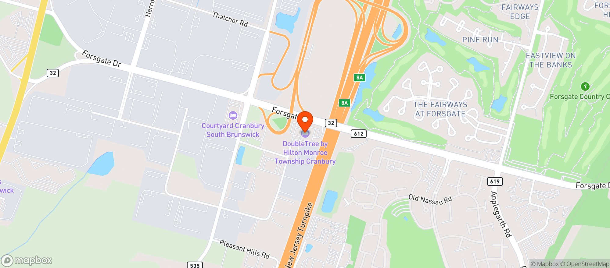 Map showing Double Tree