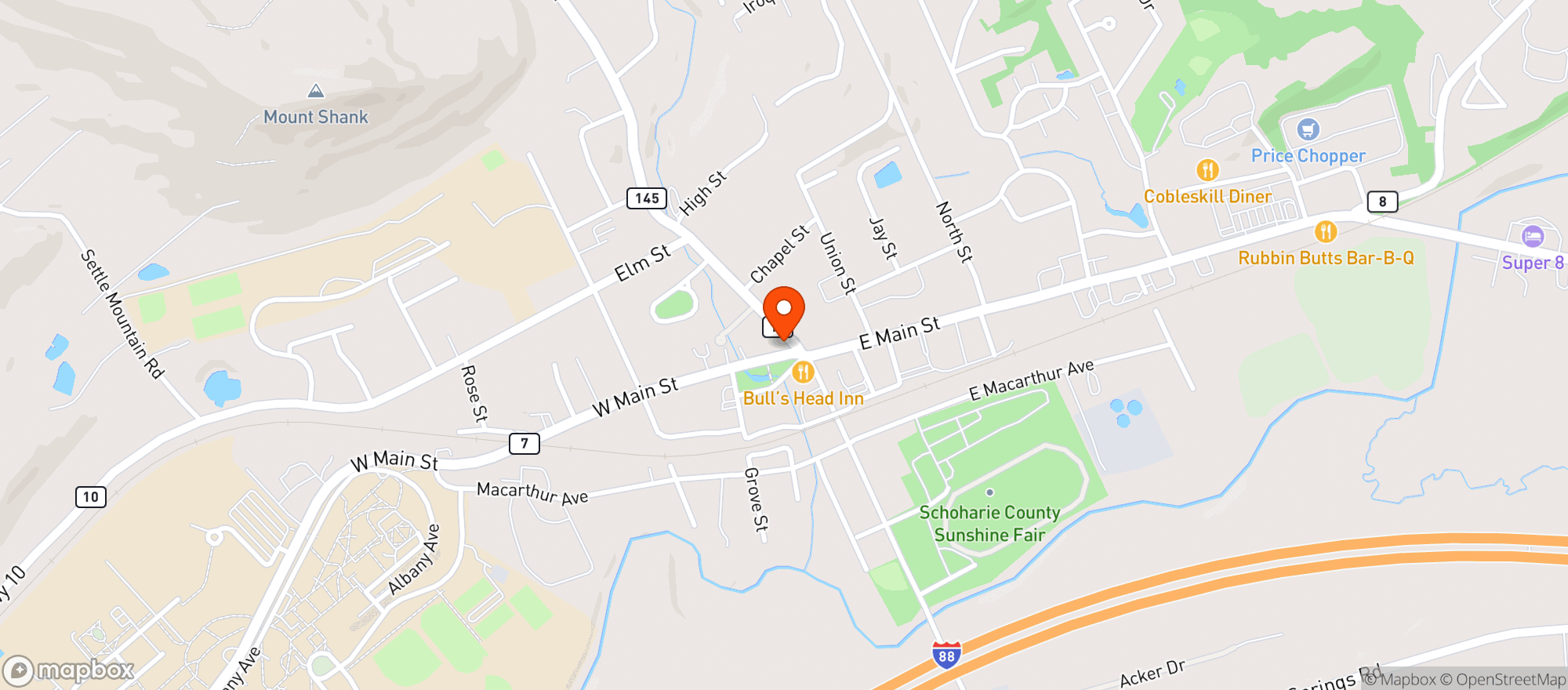 Map showing Kwik Mart