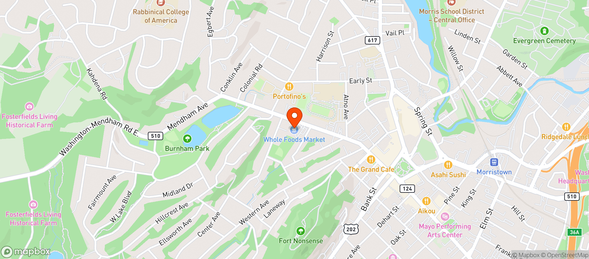 Map showing Wholefoods