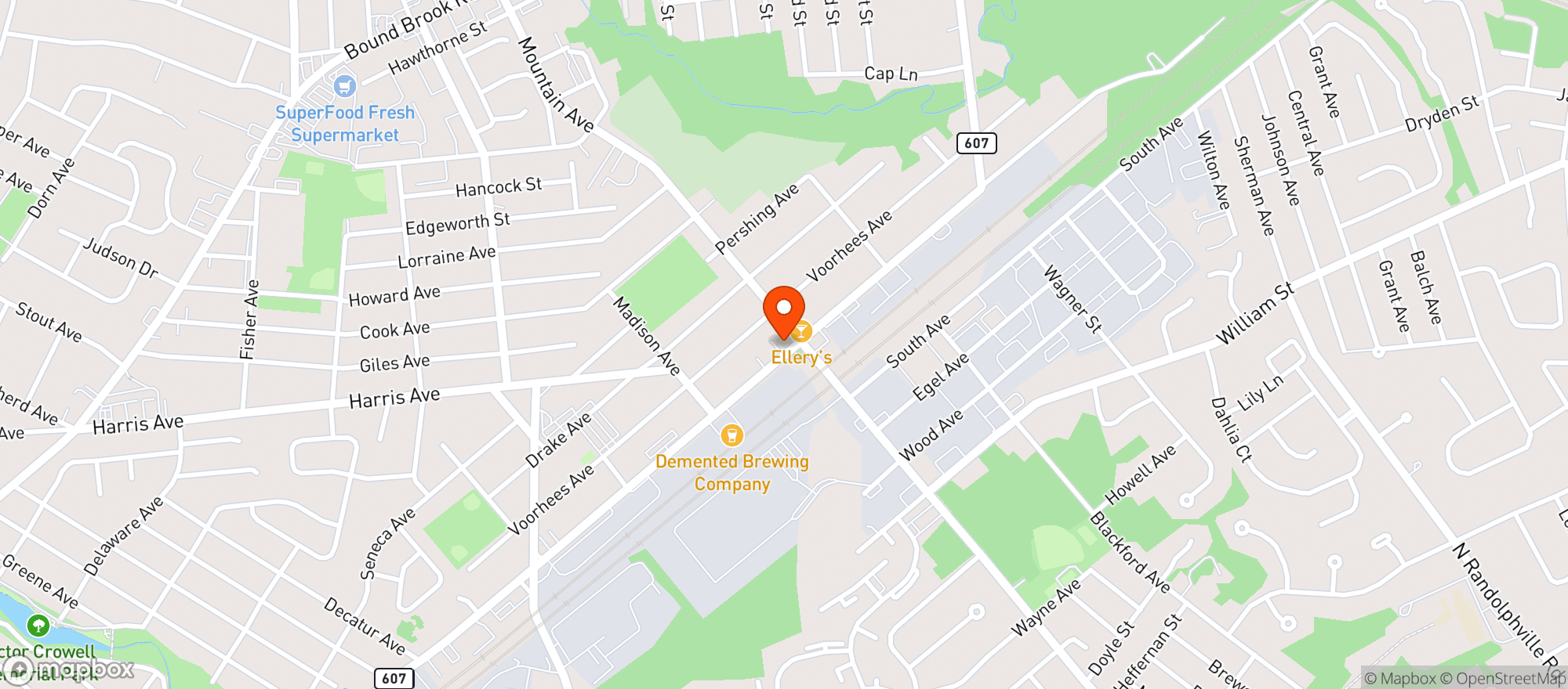 Map showing Jillys Liquors - Middlesex